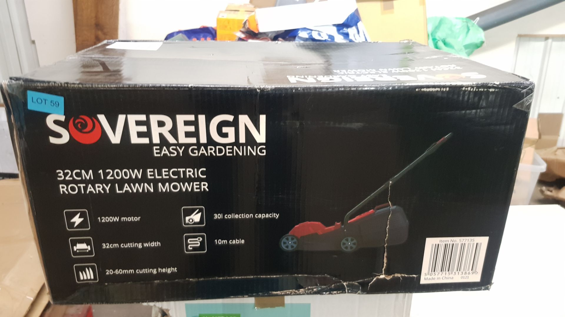 (P6) 1x Sovereign 32cm 1200W Electric Rotary Lawn Mower RRP £50. New, Sealed Unit. - Image 2 of 2