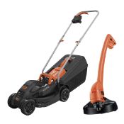 (P5) 1x Black & Decker 32cm 1000W Corded Lawn Mower & Strimmer RRP £99. Contents Appear Clean, Unus