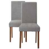 (4P) 1x Diva Dining Chairs. Grey Upholstered Seats. Solid Rubberwood Legs. Unit Complete With Fixing