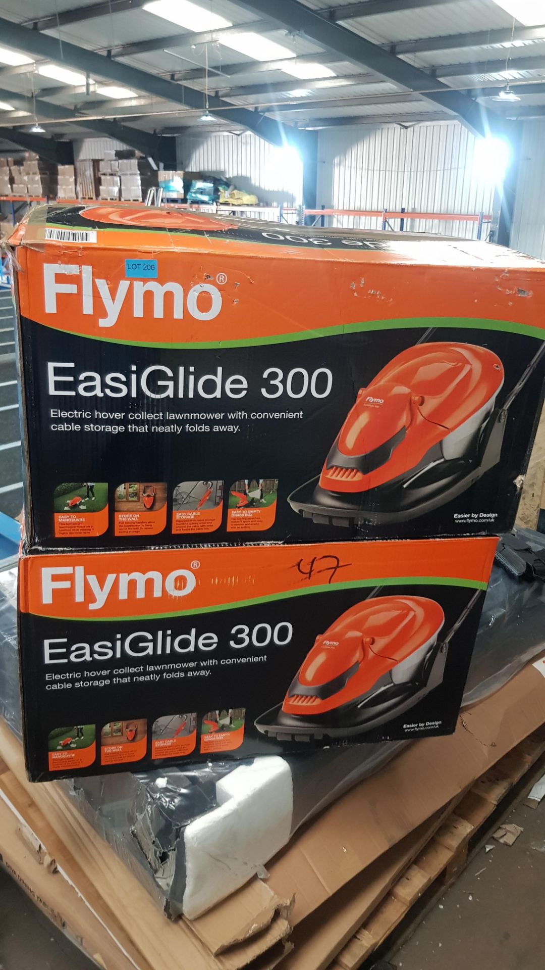 (P7) 2x Flymo EasiGlide 300 Electric Hover Collect Lawnmower RRP £139 Each. - Image 3 of 3