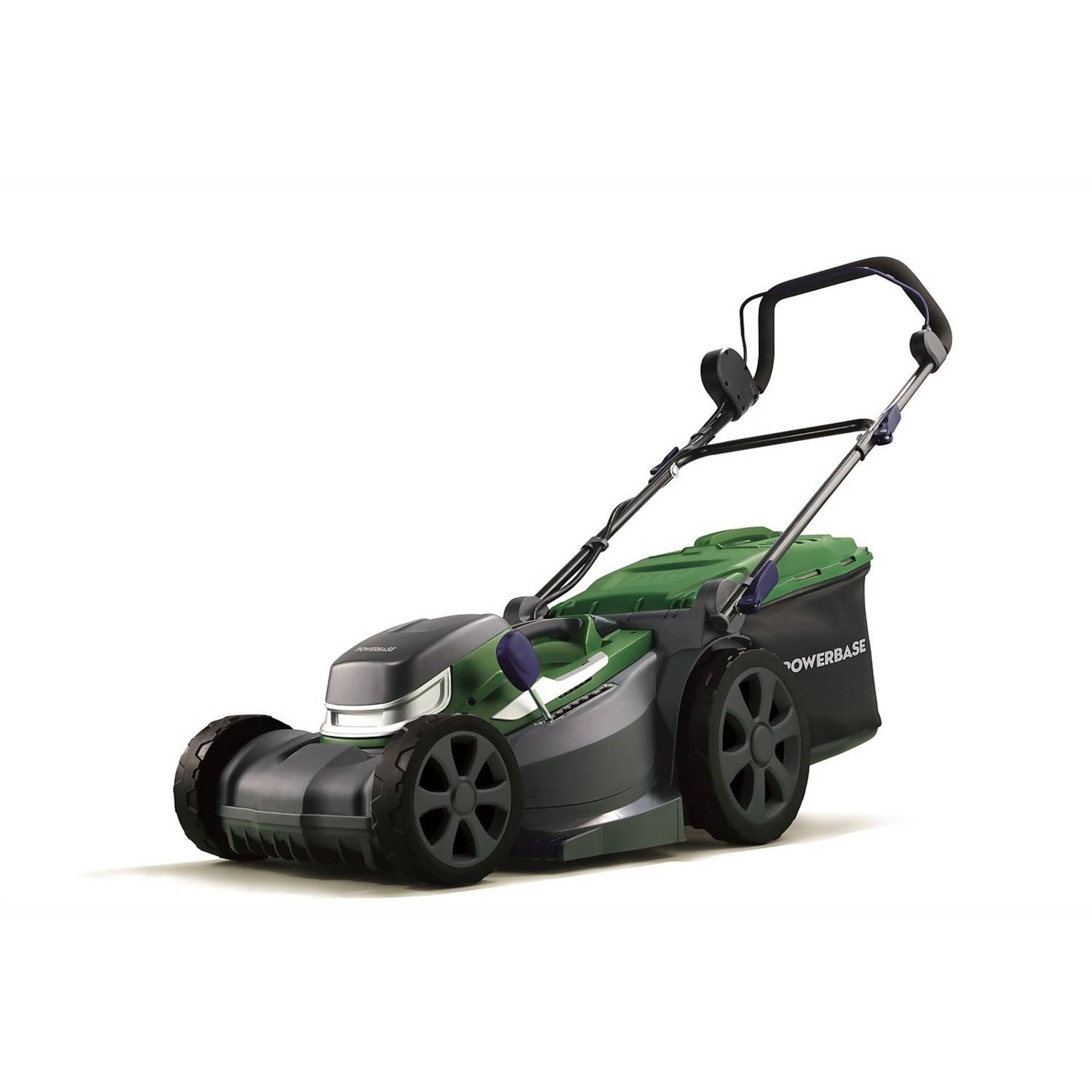 (P10) 1x Powerbase 40cm 40V Cordless Lawn Mower RRP £199. New, Sealed Item With Some Box Damage.