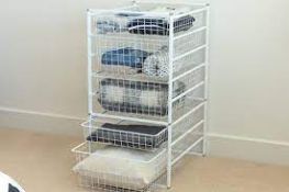 (P2) 2x Flexi Storage Home Solutions White. 8 Runner Basket Kit. (H850x D545x W436mm)