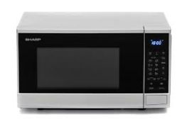 (15) 1x Sharp Microwave Oven Silver RRP £80. 800W, 20L, Weight / Time Defrost, Child Lock & Kitchen