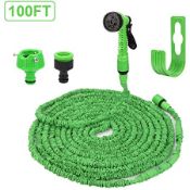 (3F) Contents Of Cage & Floor. A Quantity Of Mixed Size Expandable Garden Hose To Inc 30m & 15m.