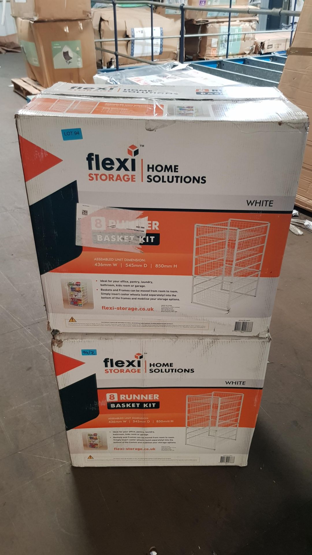 (P2) 2x Flexi Storage Home Solutions White. 8 Runner Basket Kit. (H850x D545x W436mm) - Image 3 of 3