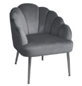 (P5) 1x Sophia Scallop Occasional Chair Grey RRP £95. (H77x W64x D71cm). Unit Appears As New, But