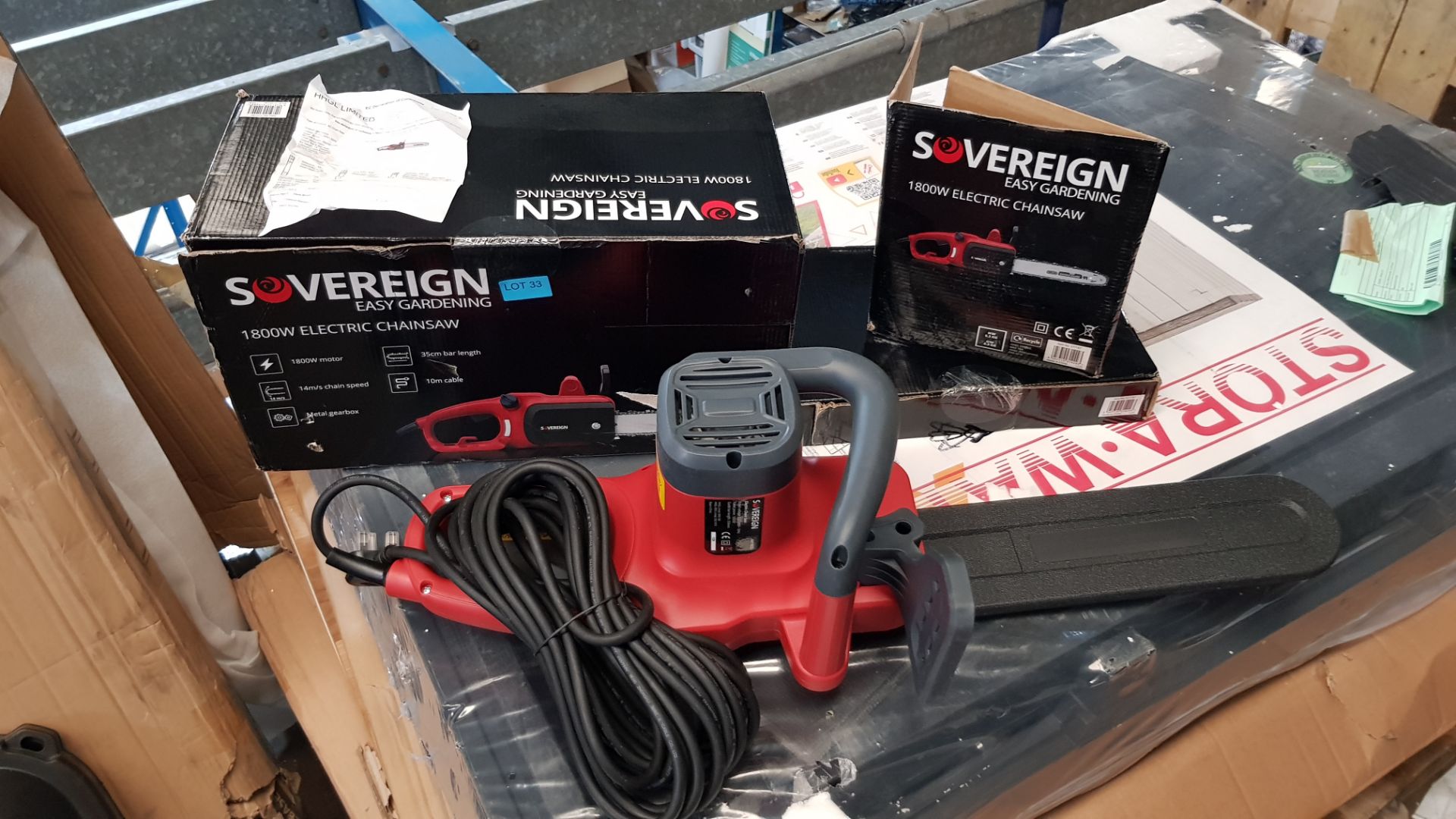 (P10) 1x Sovereign 1800W Electric Chainsaw RRP £69. Unit Appears Clean - New Item, Damaged Box. - Image 2 of 3