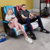 (15) 1x X-Rocker Dual Rivals RRP £179.99. 2 Seater 2.1 Double Wide Floor Rocking Gaming Chair. Uni