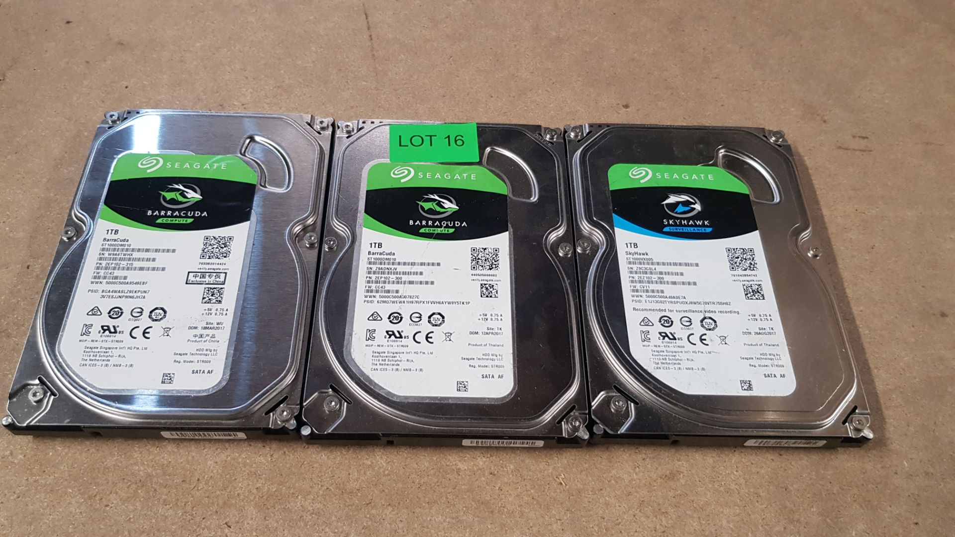 (13A) 3x WD Purple Surveillance Hard Drive 1TB 3.5 SATA 64MB Cache. (Contents Wiped On Units). - Image 2 of 3