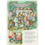 1951 Rare Guinness Double Page Illustration Alice In Wonderland 4