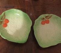 Carlton Ware - pair lettuce leaf dishes TM