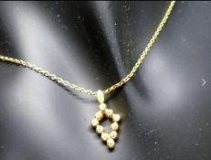 18ct gold Diamond pendant and 18ct gold chain