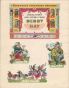 1951 Guinness Double Page Illustration "At The Races Derby Day"