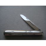 Rare Victorian Chester Hallmarked All Silver Folding Fruit Knife