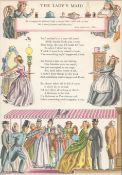 1956 Guinness Double Page Illustration "Lady's Maid" & "The Servant"