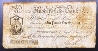 1815 Huddersfield Bank 1 Guinea note