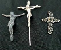 3 Metal Crucifixes