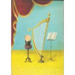 1954 Guinness Double Page Illustration "Harp & Pint" & "Music"