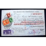 1940 WWII Mauritius Bank Cheque