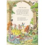1956 Guinness Double Page Illustration "The Valet" & "The Picnic"