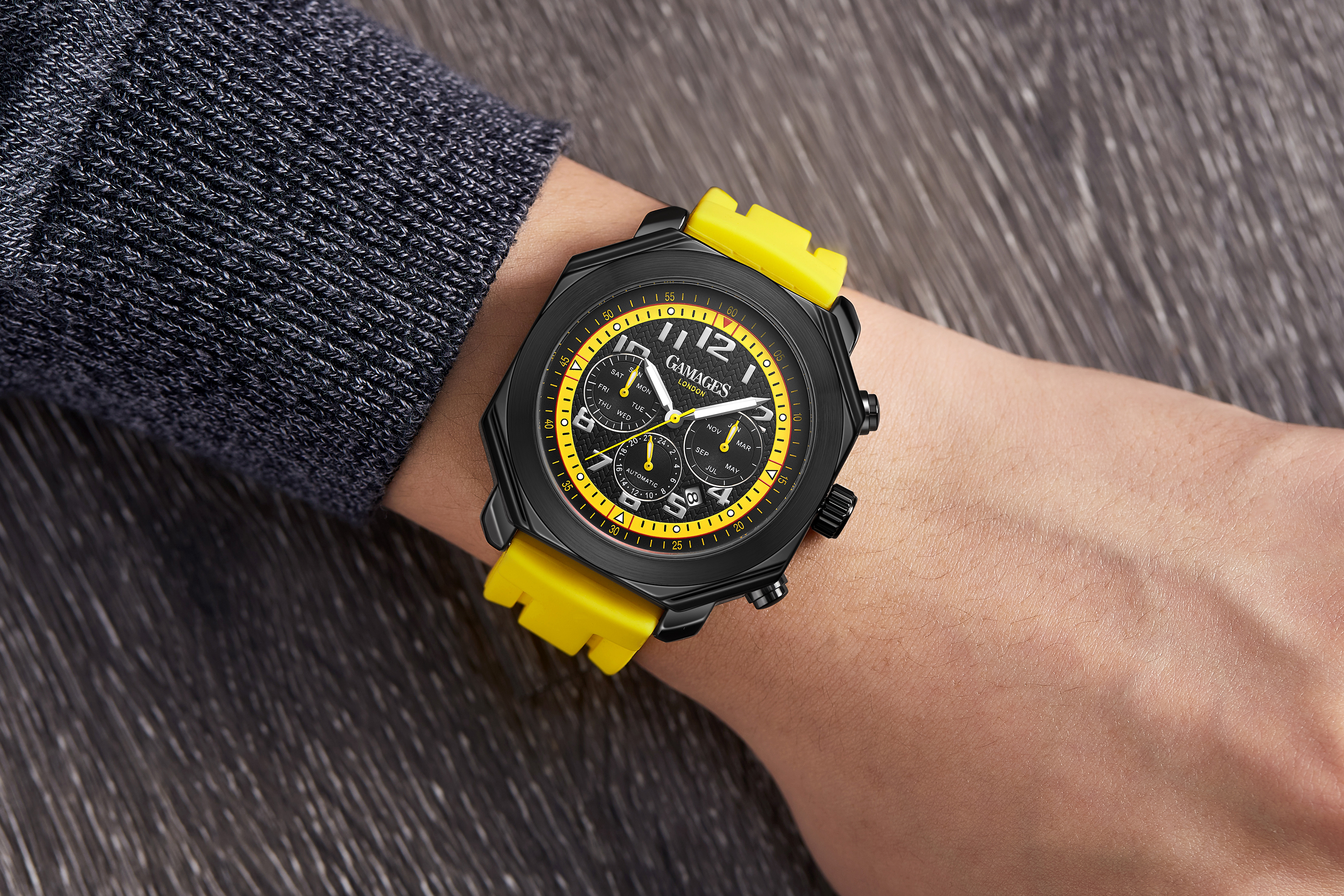 Ltd Edition Hand Assembled Gamages Contemporary Automatic Yellow – 5 Year Warranty & Free Delivery - Image 6 of 6