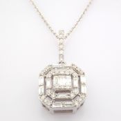 Certificated 14K White Gold Diamond Necklace (Total 0.49 Ct. Stone)