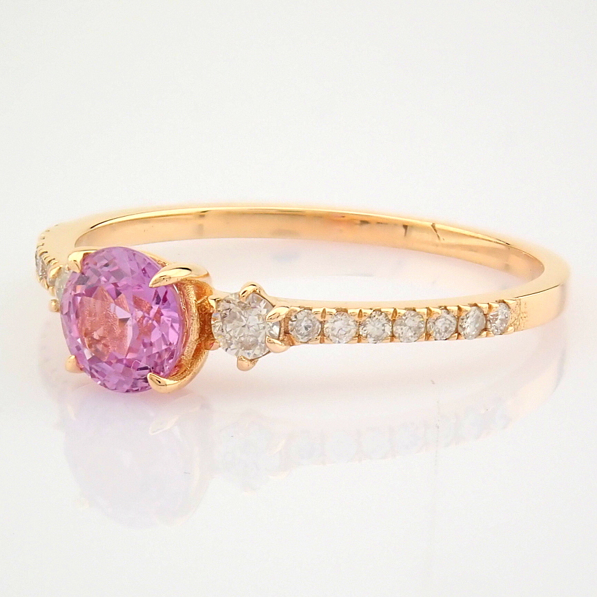 Certificated 14K Rose/Pink Gold Diamond Ring (Total 0.85 Ct. Stone) - Image 8 of 8