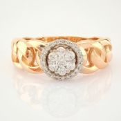 Certificated 14K Rose/Pink Gold Diamond Ring (Total 0.23 Ct. Stone)