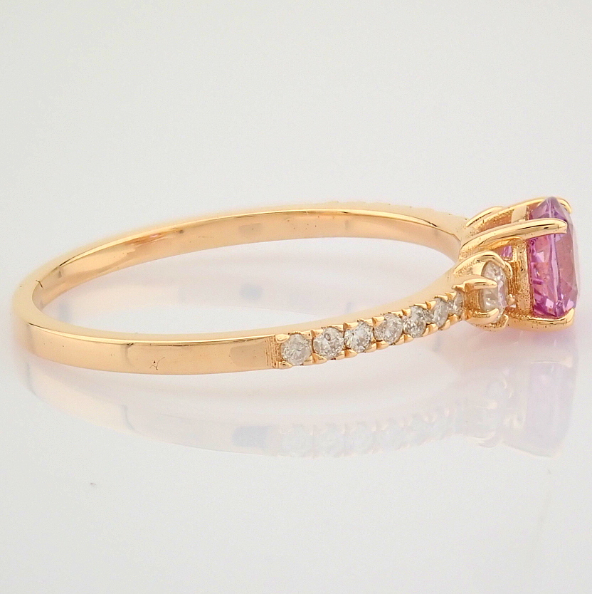 Certificated 14K Rose/Pink Gold Diamond Ring (Total 0.85 Ct. Stone) - Image 6 of 8