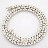 Certificated 18K White Gold Diamond Necklace (Total 11.1 Ct. Stone)
