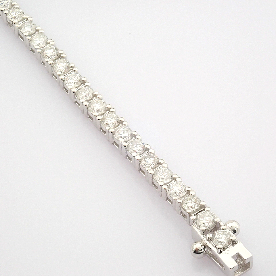 Certificated 14K White Gold Diamond Bracelet (Total 3.02 Ct. Stone) - Image 4 of 18