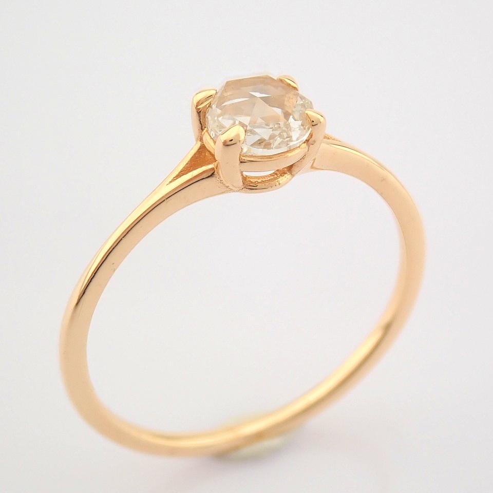 Certificated 14K Rose/Pink Gold Rose Cut Diamond Ring (Total 0.2 Ct. Stone) - Image 3 of 8