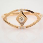 Certificated 14k Rose/Pink Gold Diamond Ring (Total 0.11 Ct. Stone)