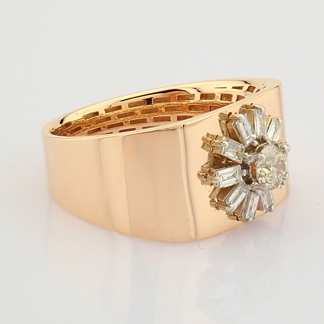 Certificated 14K Rose/Pink Gold Fancy Diamond & Baguette Diamond Ring (Total 0.54 c... - Image 6 of 7