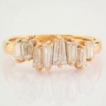 Certificated 18K Rose/Pink Gold Trapeze Cut Diamond Ring (Total 0.94 Ct. Stone)