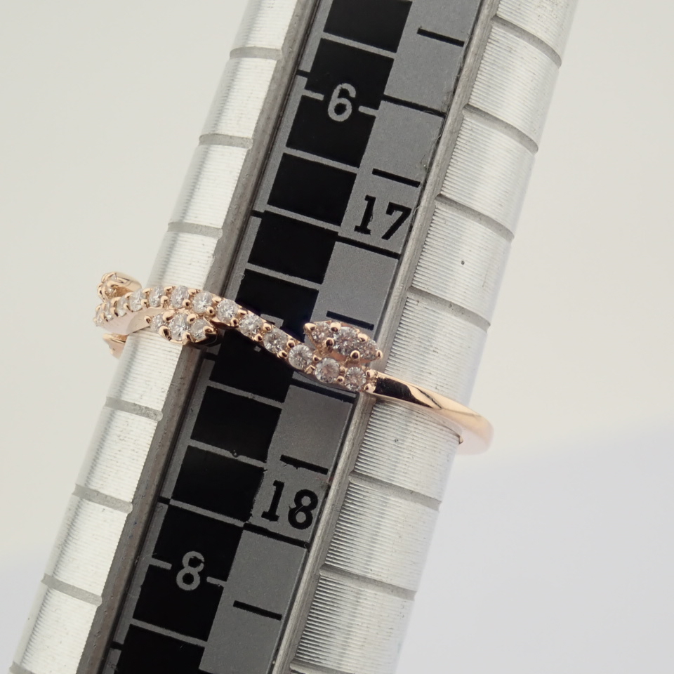 Certificated 14K Rose/Pink Gold Diamond Ring (Total 0.21 Ct. Stone) - Image 10 of 11