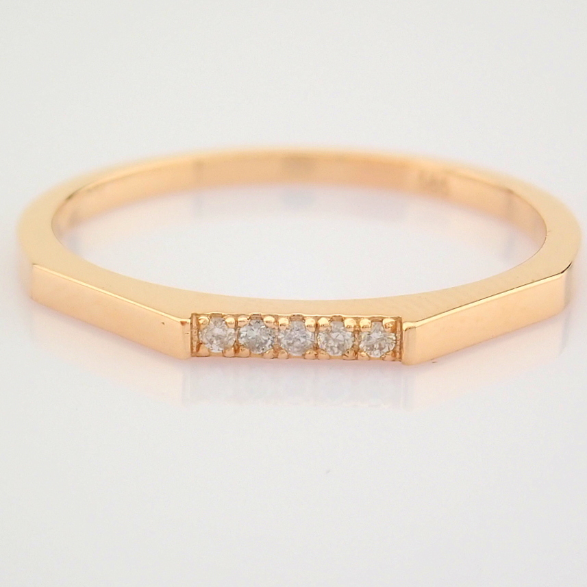 Certificated 14K Rose/Pink Gold Diamond Ring (Total 0.02 Ct. Stone) - Image 5 of 10