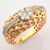 Certificated 18K Rose/Pink Gold Diamond Ring (Total 0.44 Ct. Stone)