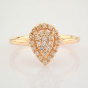 Certificated 14K Rose/Pink Gold Diamond Ring (Total 0.16 Ct. Stone)