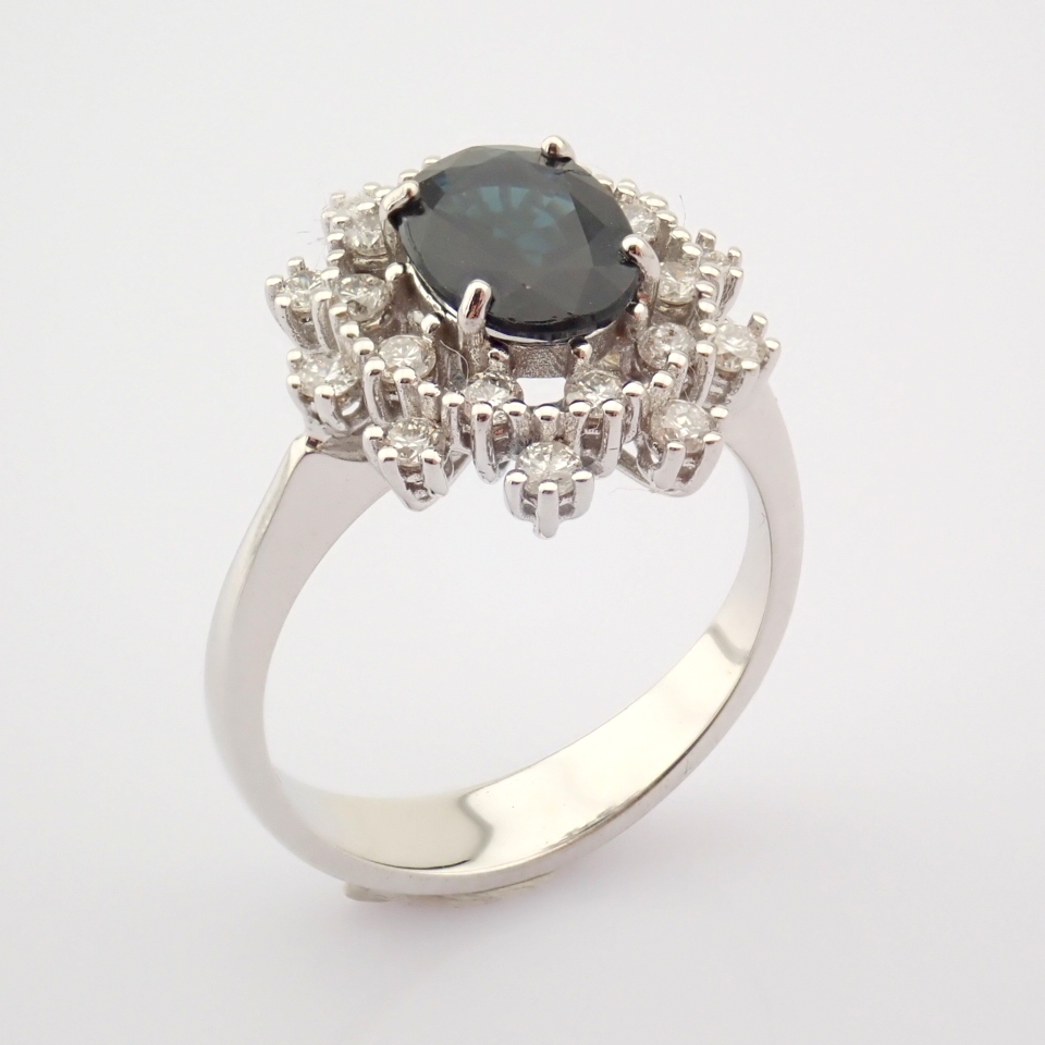 18K White Gold Diamond & Sapphire Ring - Image 6 of 6