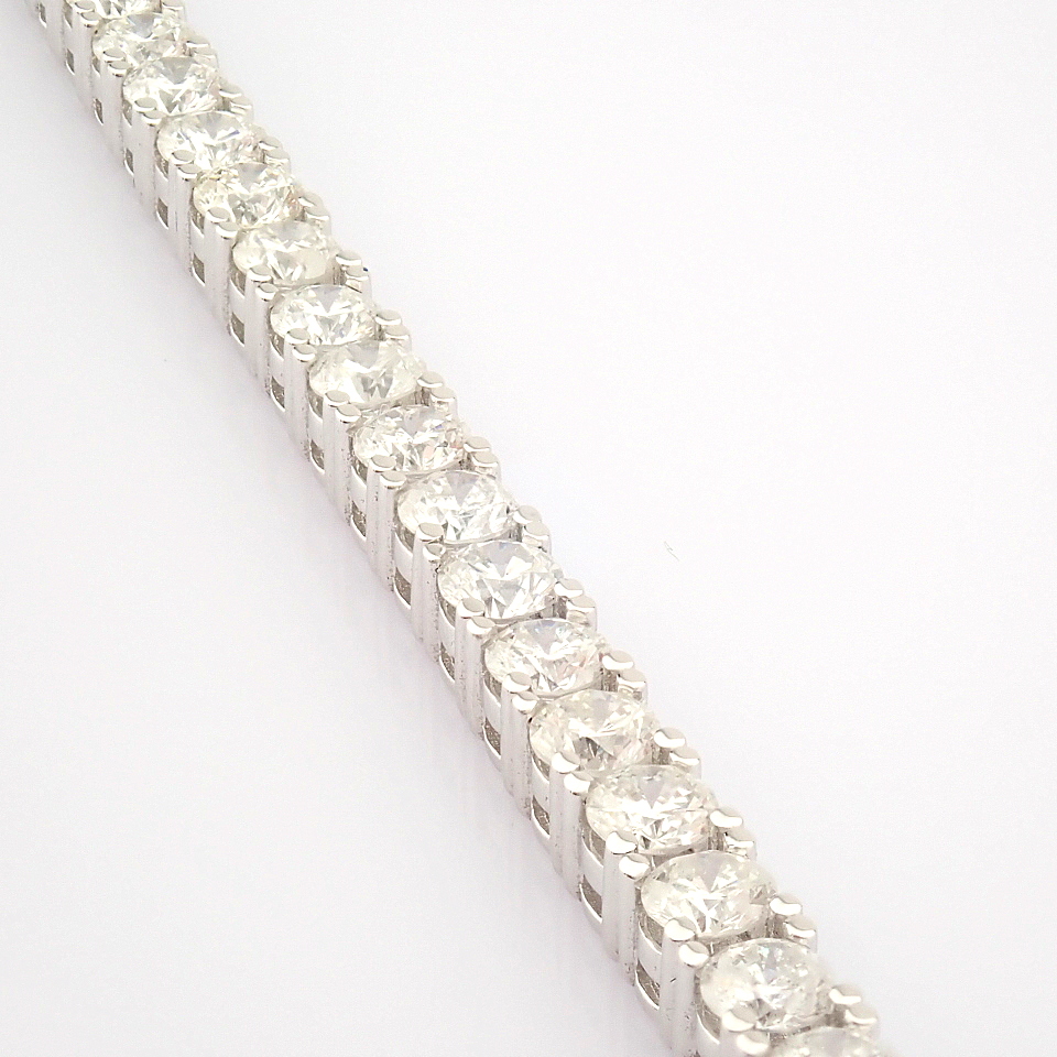 Certificated 14K White Gold Diamond Bracelet (Total 4.78 Ct. Stone) - Image 10 of 20
