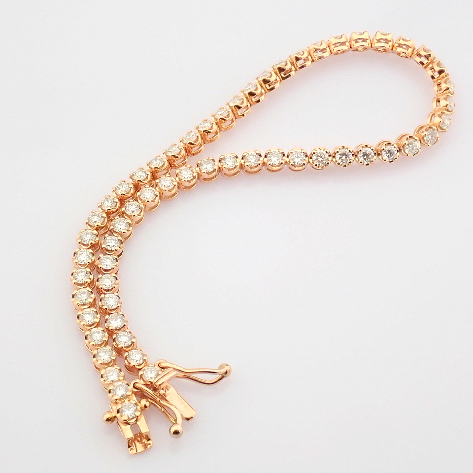 14K Rose/Pink Gold Diamond Bracelet - Image 4 of 16