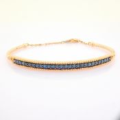 Certificated 14K Rose/Pink Gold Diamond Bracelet (Total 0.56 Ct. Stone)