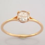 Certificated 14K Rose/Pink Gold Rose Cut Diamond Ring (Total 0.2 Ct. Stone)