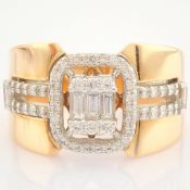 Certificated 14K Rose/Pink Gold Diamond Ring (Total 0.54 Ct. Stone)