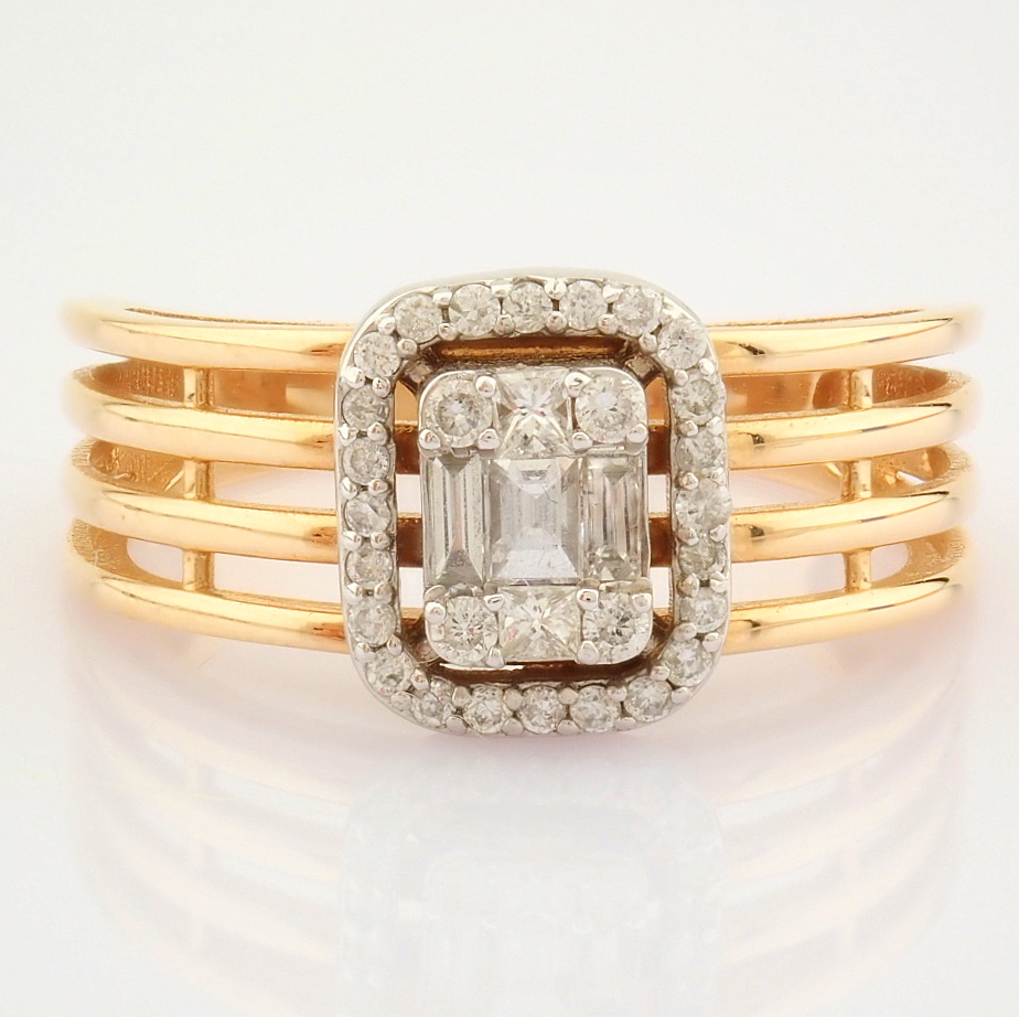 Certificated 14K White and Rose Gold Baguette Diamond & Diamond Ring (Total 0.31 ct... - Image 3 of 6