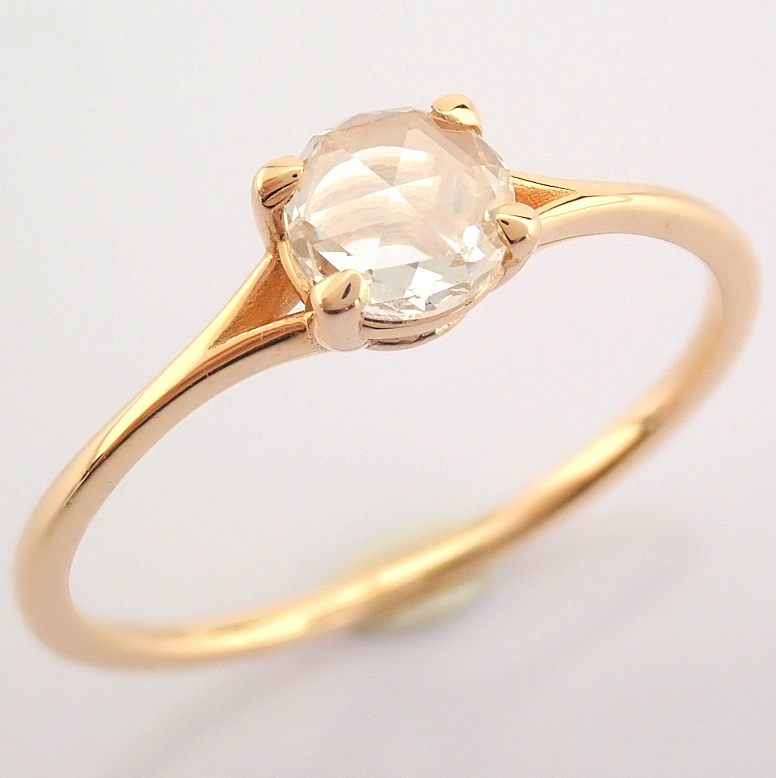 Certificated 14K Rose/Pink Gold Rose Cut Diamond Ring (Total 0.2 Ct. Stone) - Image 2 of 8