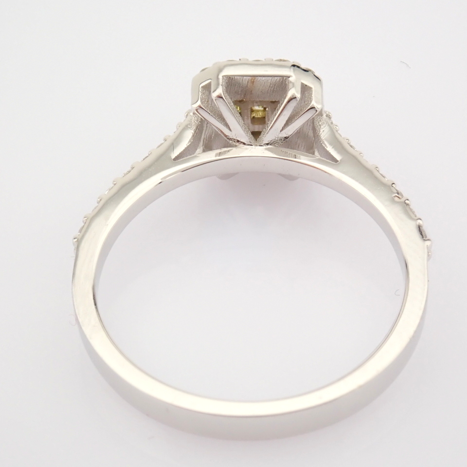 Certificated 14K Yellow and White Gold Fancy Diamond & Diamond Ring (Total 0.65 Ct. ... - Image 8 of 8