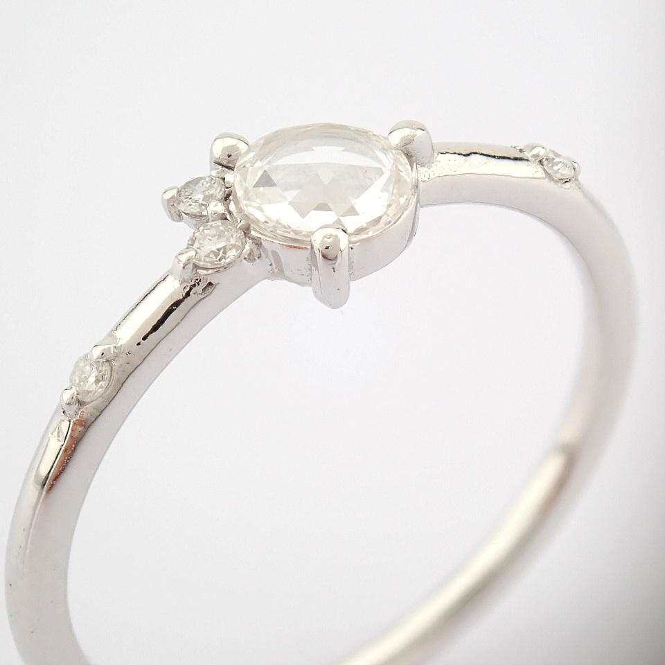 Certificated 14K White Gold Diamond Ring (Total 0.22 Ct. Stone) - Image 6 of 12