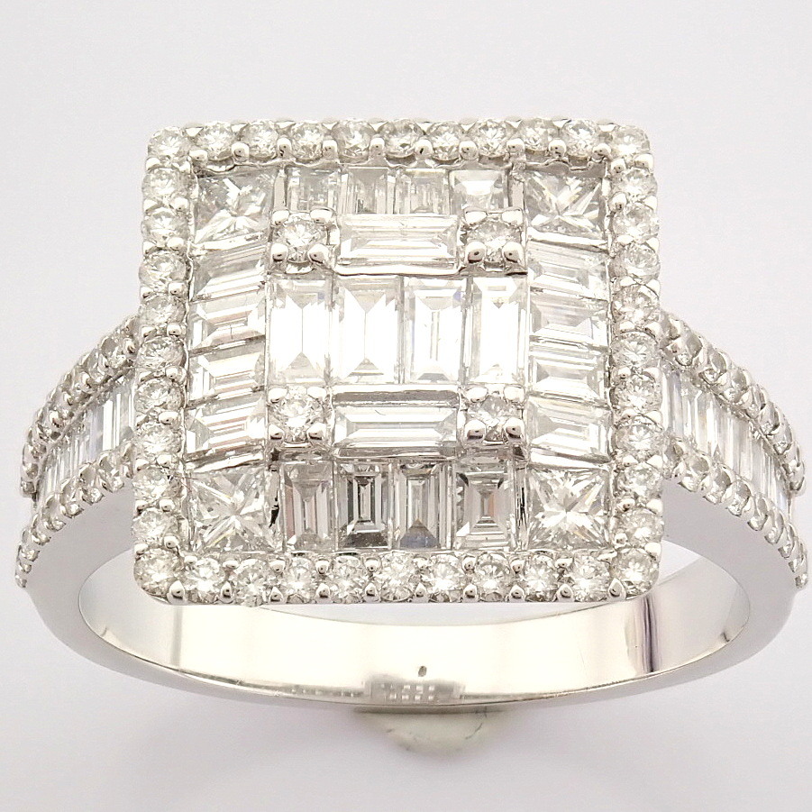 Certificated 14K White Gold Diamond Ring (Total 1.38 Ct. Stone) - Image 9 of 12